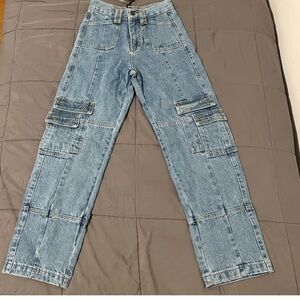 Lioness Blue Wide Leg Jeans